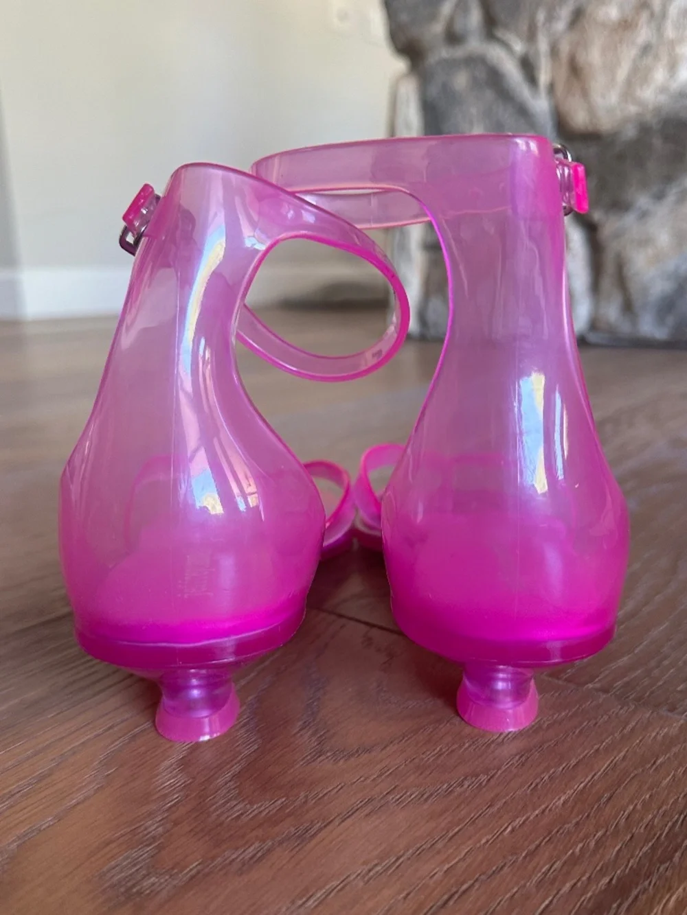 Jeffrey Campbell Gummy-THG Jelly Kitten Heel Sandals Pink Size 9 NEW - Picture 9 of 15